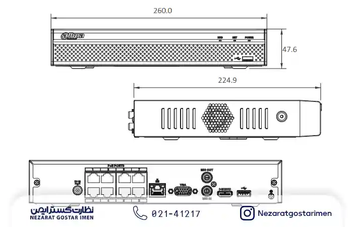 دستگاه ان وی آر داهوا مدل DH-NVR-2108HS-8P-4KS2